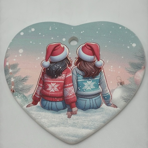 Soul Sister Ornament – Christmas Gift for Best Friend – Double Sided Heart - Picture 2 of 4